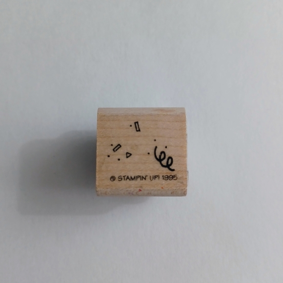 🔥4/$20 Stampin Up Party Confetti 1996 Wood/Rubber Stamp Mounted **INK STAINING* - Picture 7 of 7